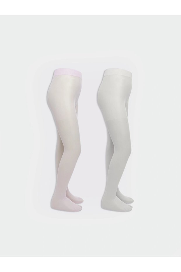 Lcw Kids Pink Girls' Thin Pantyhose 2-Pack