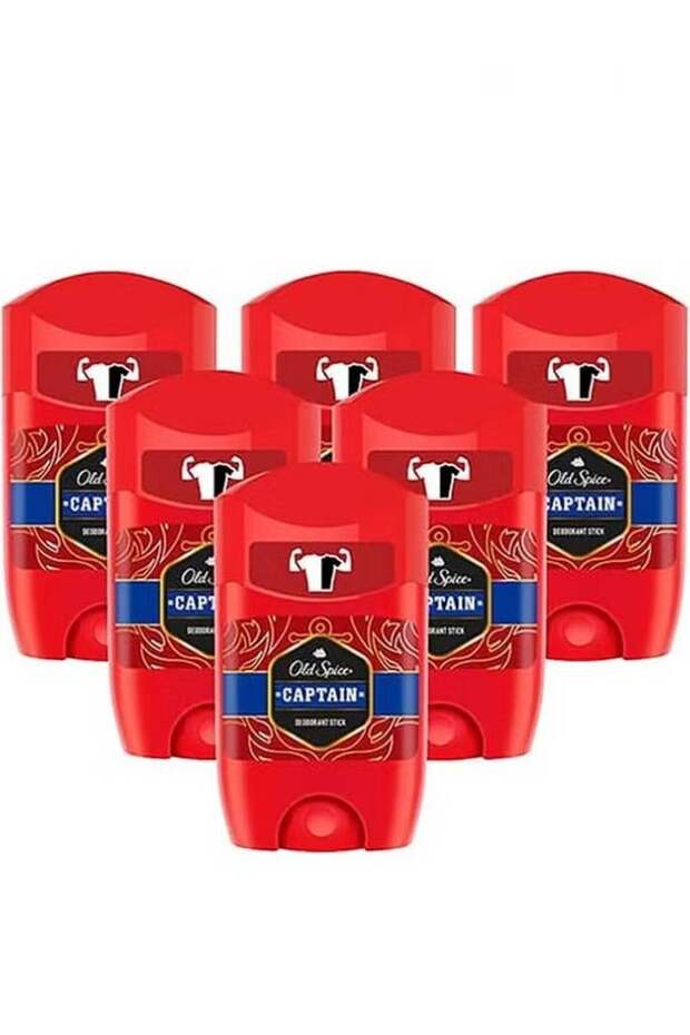 Captain Deodorant Stick For Men, 6 x 50ml