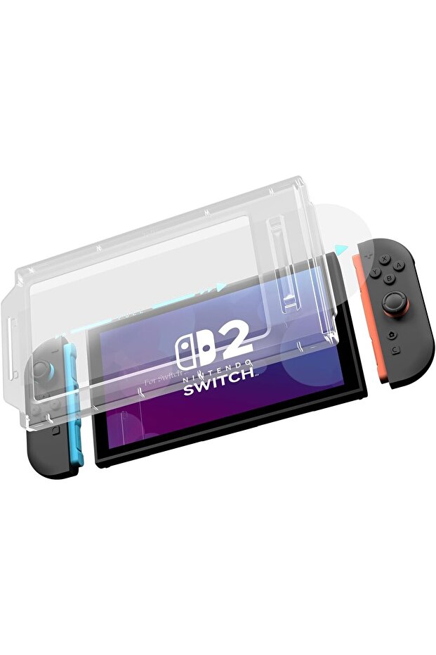 Screen Protector for Switch 2/OLED Model - 9H Tempered Glass with Dust-Free Frame, Anti-Fi - 1
