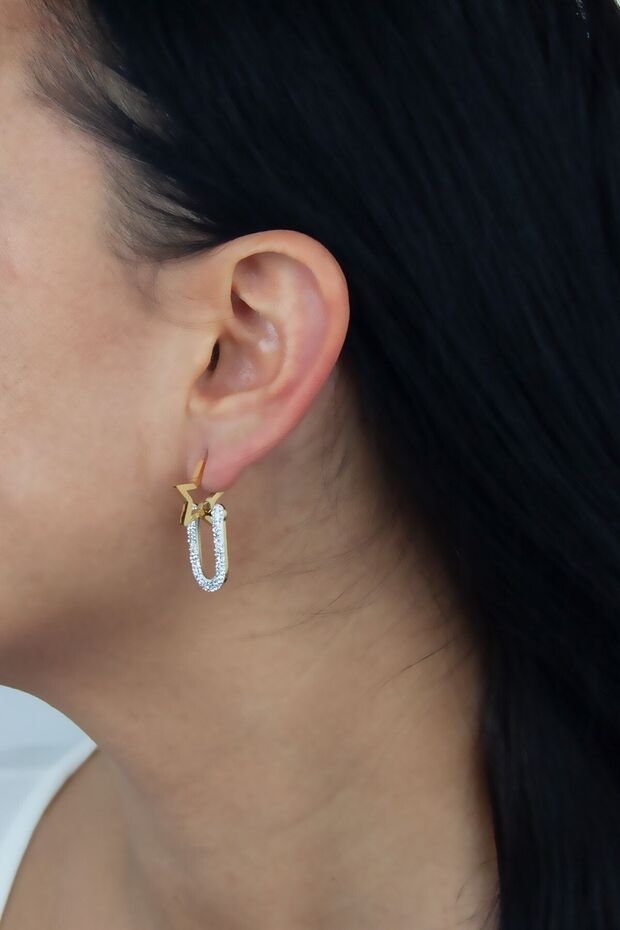 Star Detail Zircon Jewelled Earrings