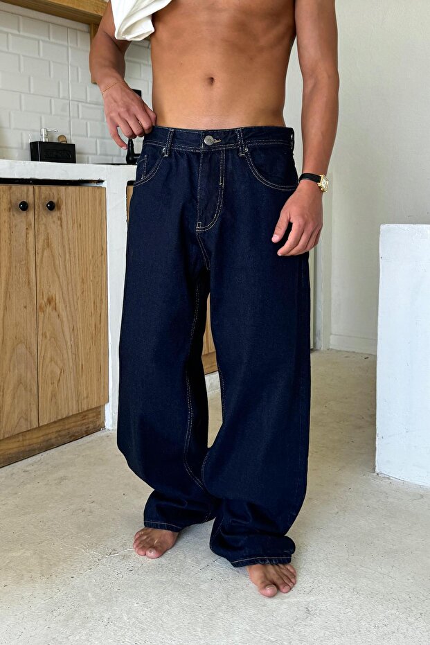 Lacivert Basic Yıkamalı Regular Jean - 1