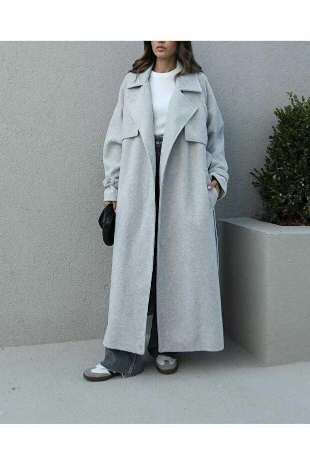 Gray Vorkuta Windbreaker Melton Coat - 407007