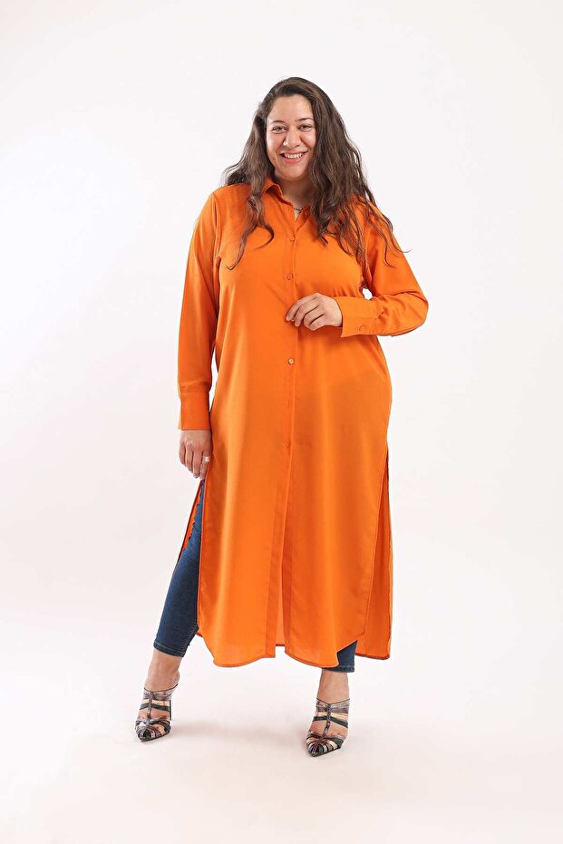 قميص سادة ملائم بأكمام طويلة - 1