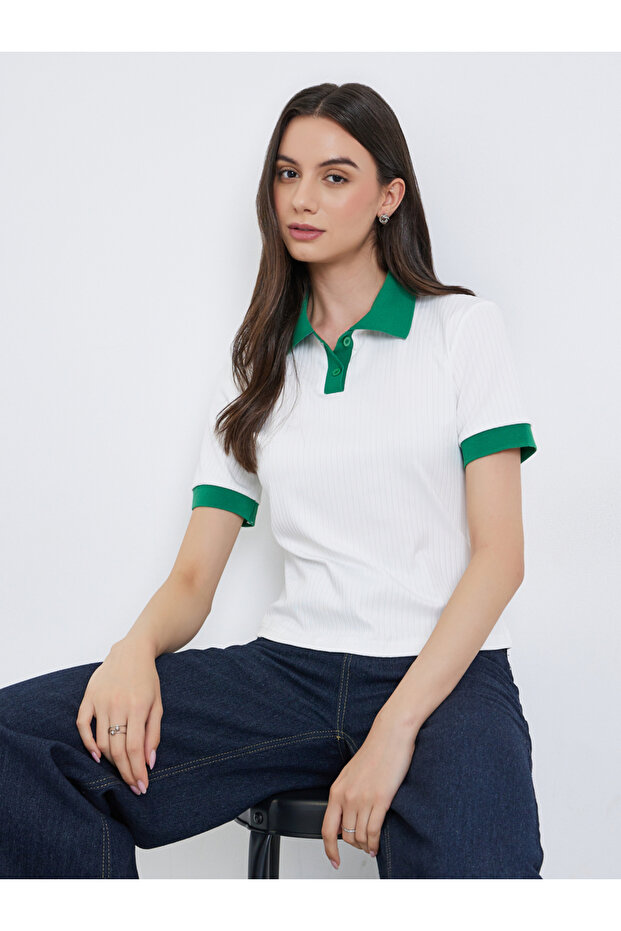 Contrast Trim Regular Fit Polo Top