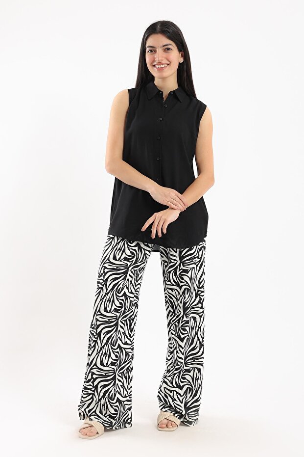 Solid Button-Front Shirt - 1