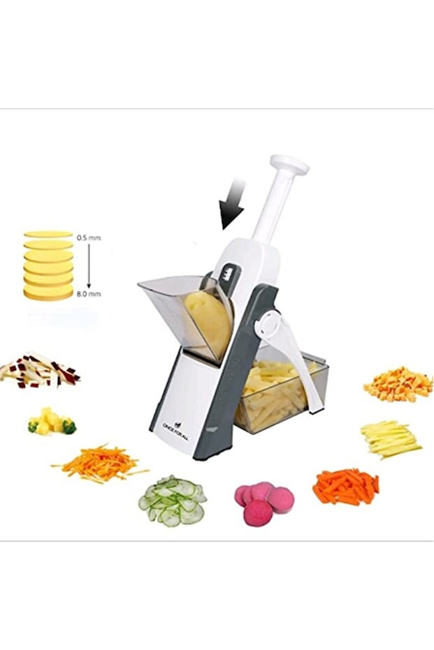 Multifunctional Vegetable Slicer, 30 Different Cuts, Foldable, Gray - 1