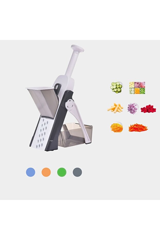 Multifunctional Vegetable Slicer, 30 Different Cuts, Foldable, Gray - 2