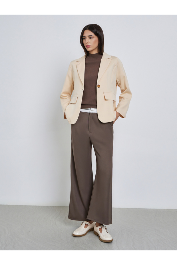 بليزر بيج سادة بياقة مدببة - 2