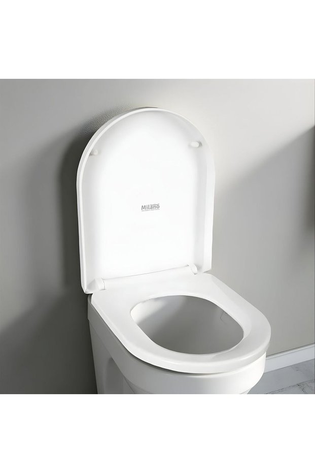 Milano Delux Slow Down Toilet Seat Cover - 37x45cm | Durable Acrylic White