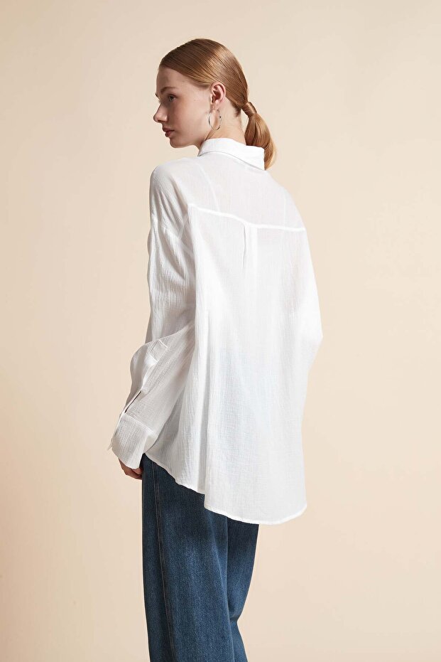 Solid Button-Front Shirt - 6