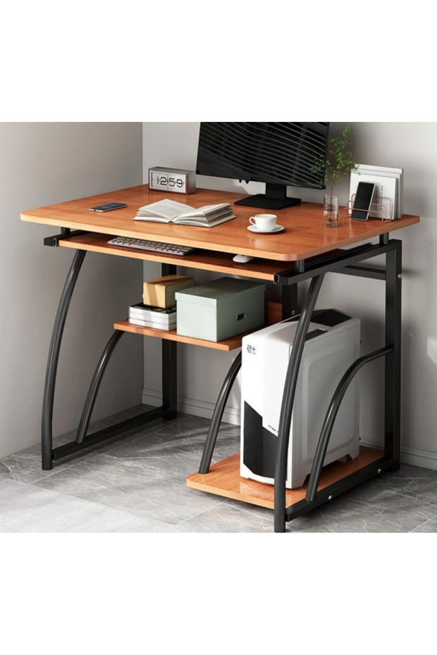 Practical computer table with stylish design and smart storage shelves - 3