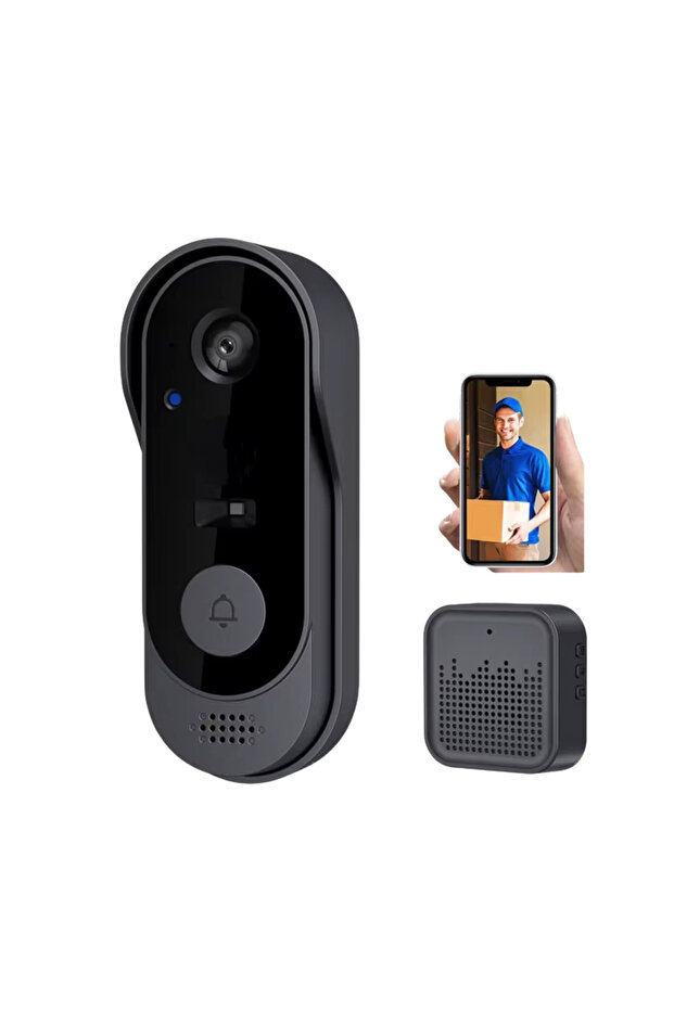 Akıllı Kapı Zili | Suya Dayanıklı | 1080P Görüntü & Çift Yönlü Görüşme | Gece Görüşü | Wi-Fi - 5