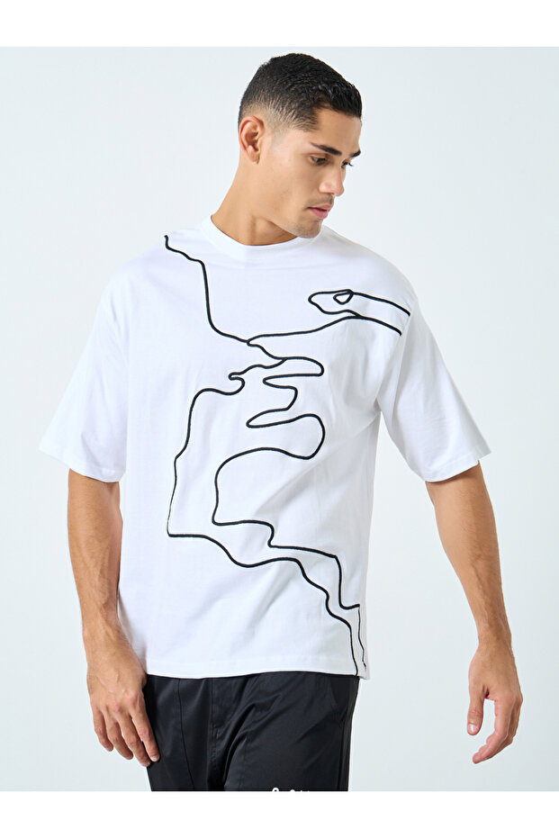 Front Thread Embroidery Heavy Jersey T-Shirt