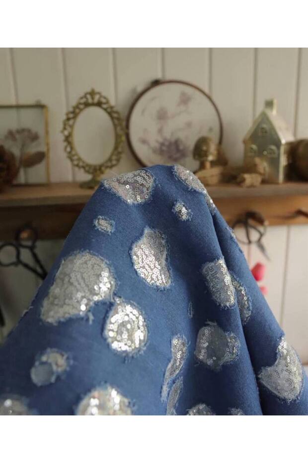 İthal Kot Üzeri Pul Payet Mavi Renktedir - 4