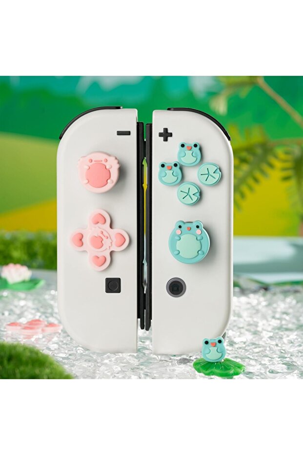 Silicone Cross D-Pad Button Caps Set Joystick Cover - ABXY Key Buttons Sticker Compatible - 7