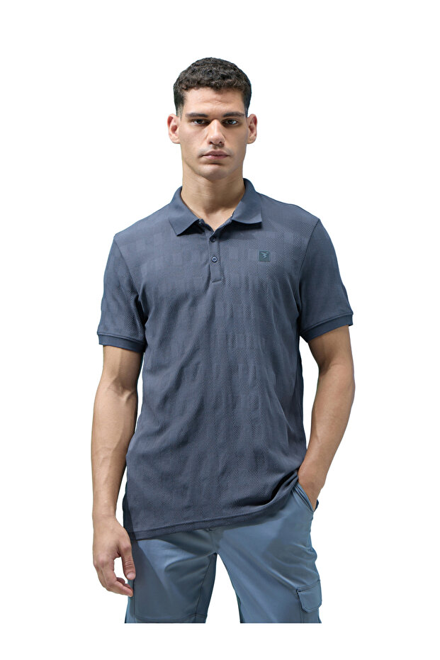 قميص بولو رجالي جاكار بقصّة Slim Fit