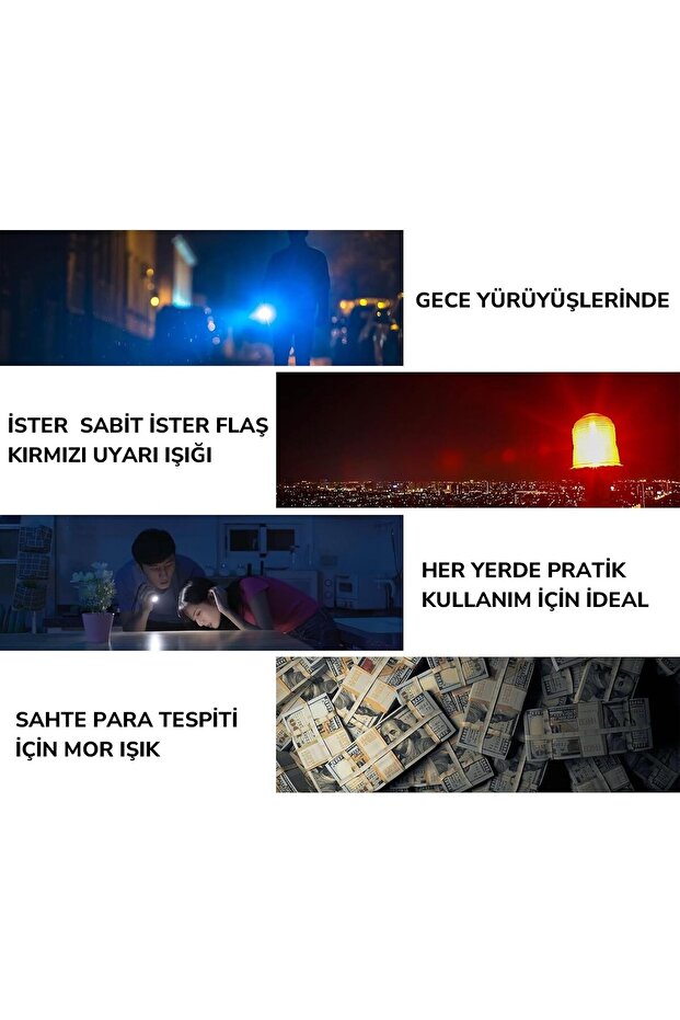 Type-c Şarjlı 9 Mod Su Geçirmez Manyetik Çok İşlevli Mini El Feneri - 3