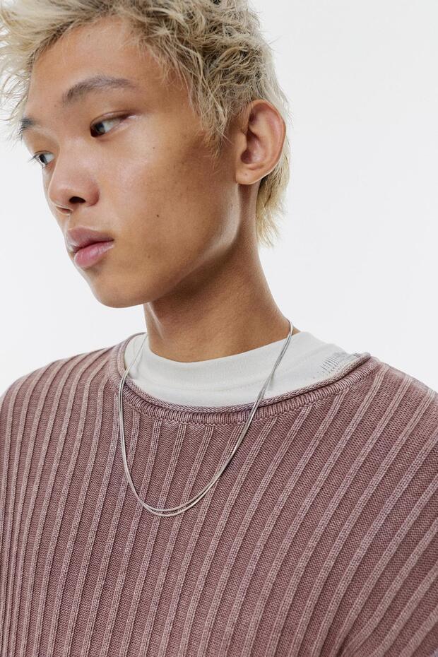 Asit yıkamalı fitilli kazak - 4