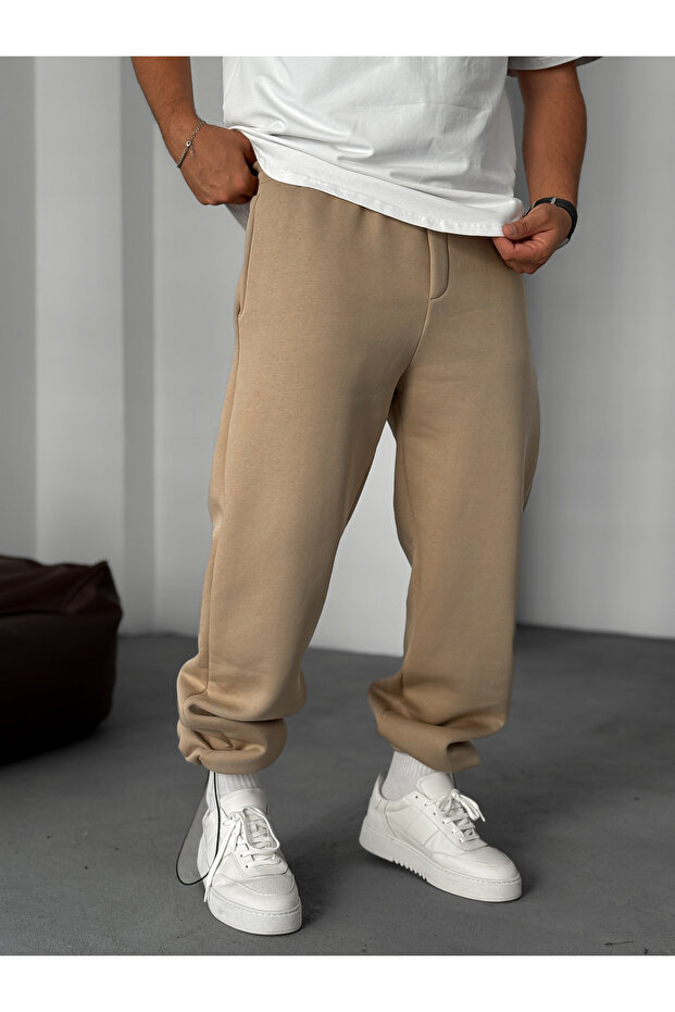 Bej Stoper Paça Şardonlu Eşofman YP-4004 - 3