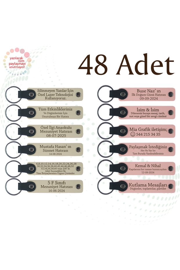 Promotional Keychain with School Information Written on It, Purple & Navy Blue, Set of 48 for School Promotion