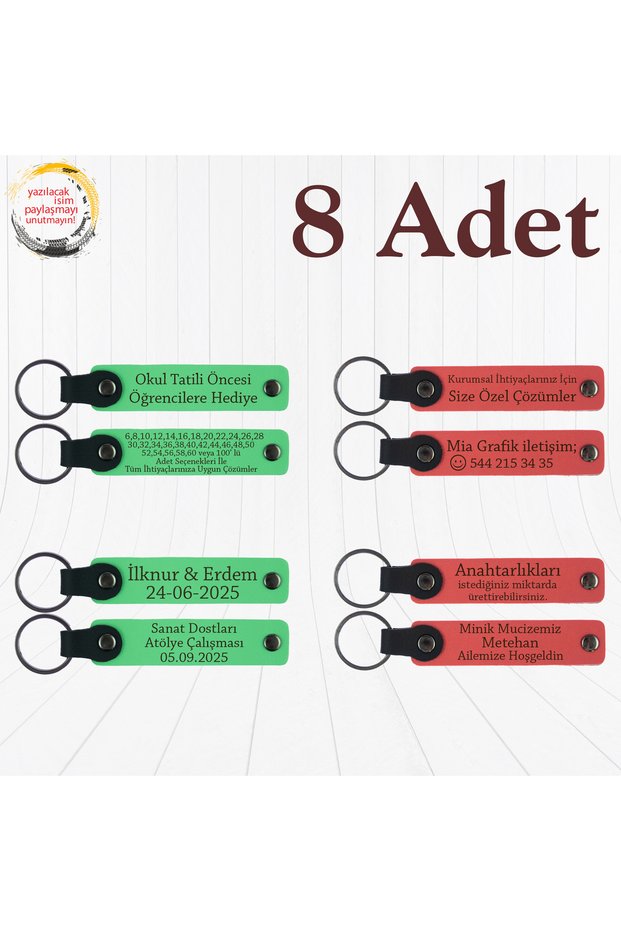 Name Written Leather Keychain, Purple & Navy, Set of 8 Gifts for Your Loved Ones for Your Special Celebrations