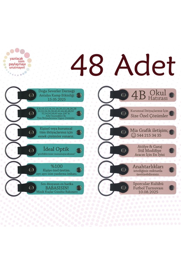 Promotional Keychain with School Information Written on It, Purple & Navy Blue, Set of 48 for School Promotion