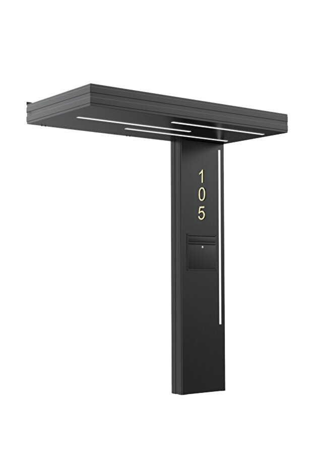 VERA MONO ALÜMİNYUM KAPI ÜSTÜ SUNDURMA- POSTA KUTULU LEDLİ MODEL-160 CM-SAĞ - 2