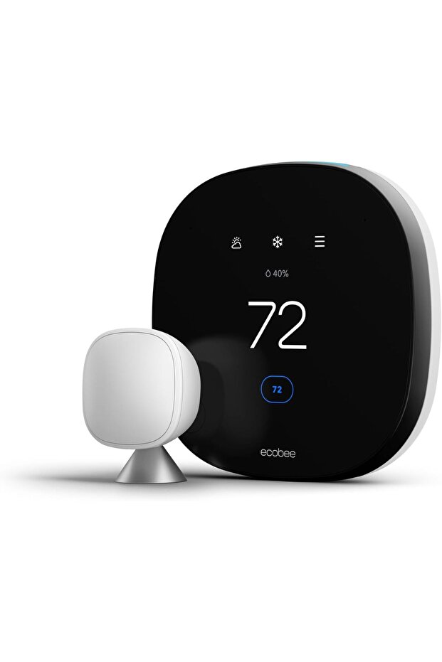 منظم حرارة ذكي مع تحكم صوتي، أسود - 2