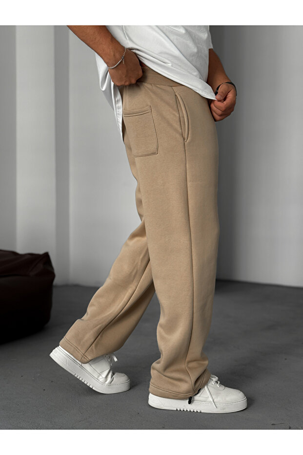 Bej Stoper Paça Şardonlu Eşofman YP-4004 - 6