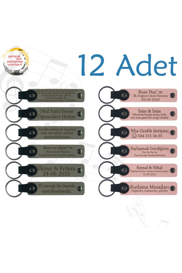 Personalized Name Written Keychain, Purple Violet & Navy, Special Gift for All Family Members, Set of 12
