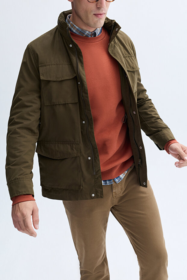 معطف رقيق بغطاء رأس مخفي - 5