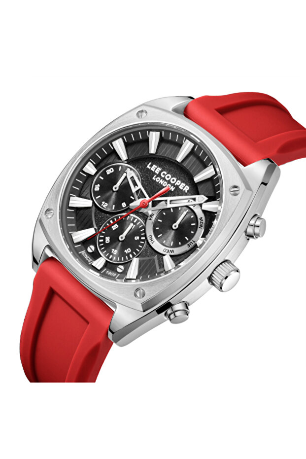 ساعة رجالية متعددة الوظائف بمينا رمادي - LC08237.468 - 2