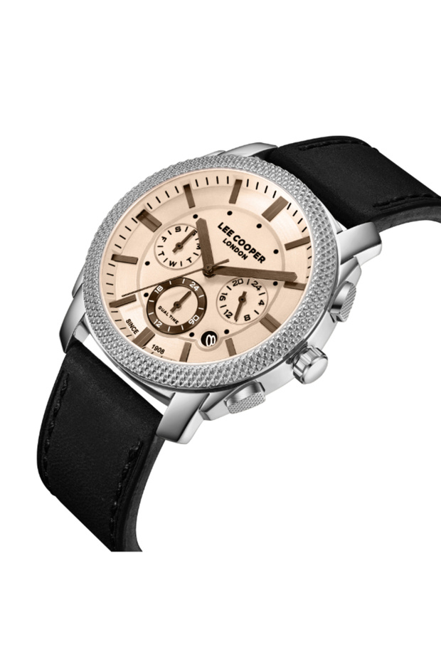 ساعة رجالية متعددة الوظائف بمينا فضي - LC08178.331 - 2