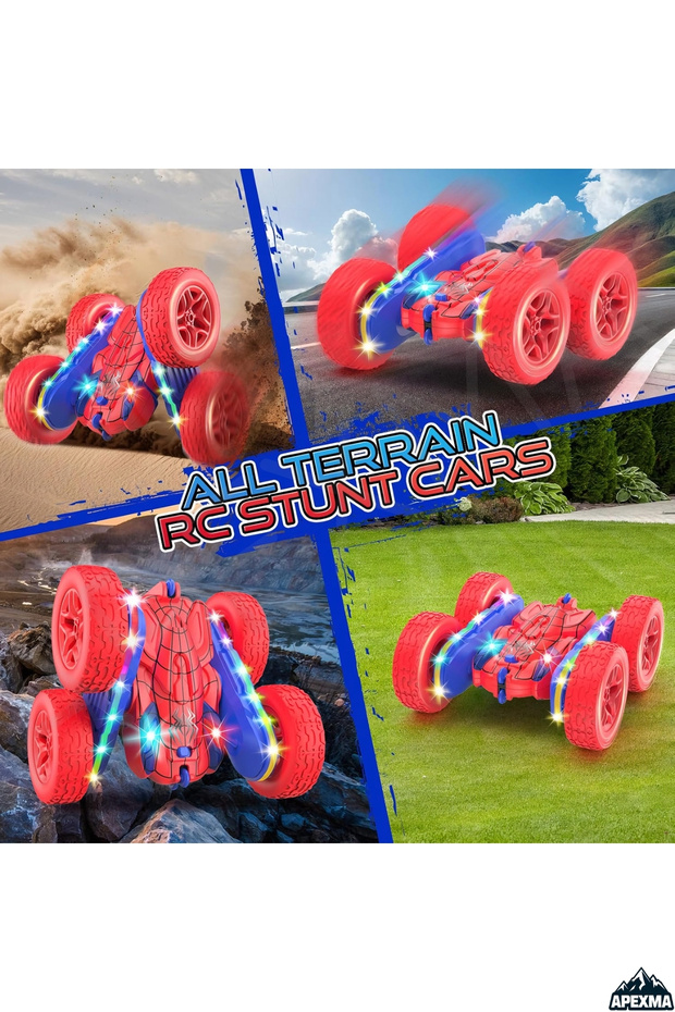 2.4GHz Uzaktan Kumandalı Şarjlı 360° Dönebilen Örümcek Adam Venom Uğur Böceği Akrobat Rc Araba - 7
