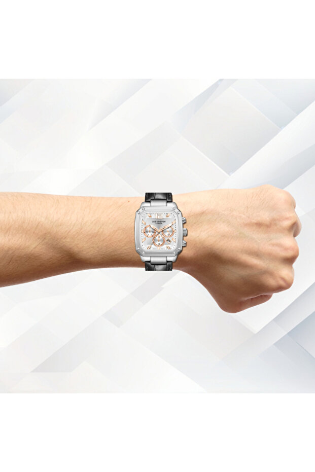ساعة رجالية متعددة الوظائف بمينا فضي - LC08184.331 - 7