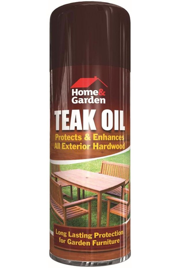 H&G Teak Oil Aerosol Spray 400ml - Protects and Enhances All Interior & Exterior Hardwood