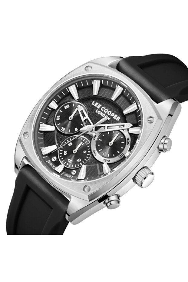 ساعة رجالية متعددة الوظائف بمينا رمادي - LC08237.361 - 4