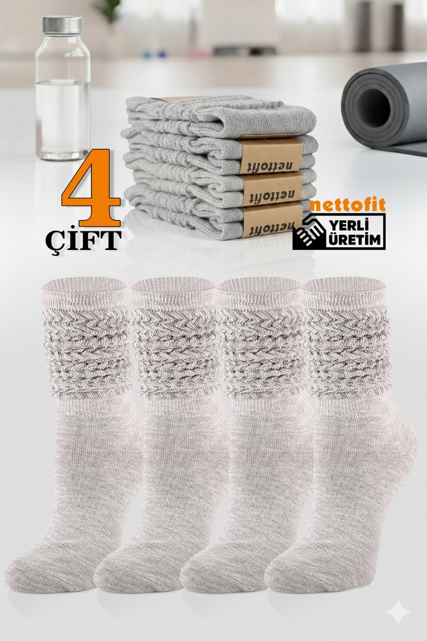 4 Pairs Women's Seasonal Yoga Fitness Plates Sports and Aerobics Boot Socks