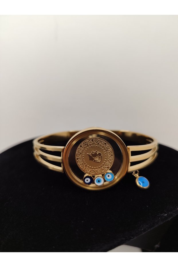 Stainless Steel Quarter Bracelet, Gold Plated Bangle Bracelet, Quarter Bracelet, Quarter