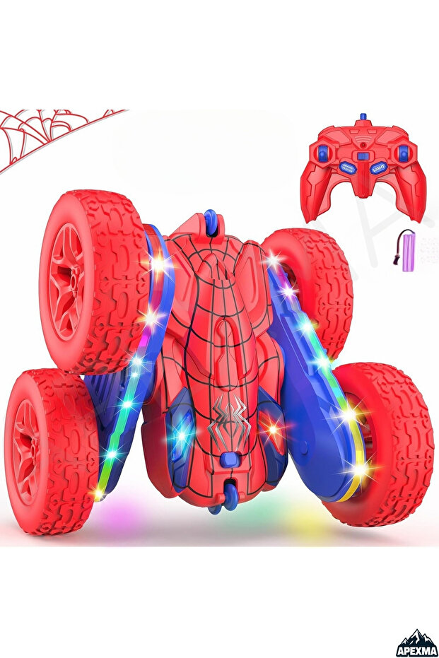 2.4GHz Uzaktan Kumandalı Şarjlı 360° Dönebilen Örümcek Adam Venom Uğur Böceği Akrobat Rc Araba - 1