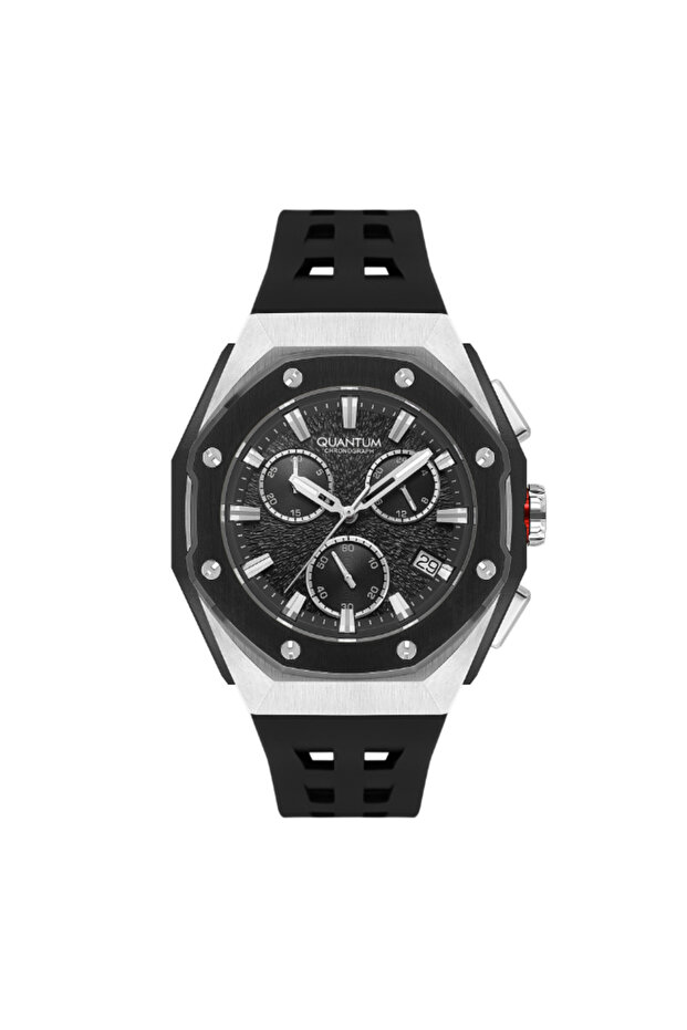 ساعة كرونوغراف رجالية بمينا سوداء - HNG1170.351 - 1