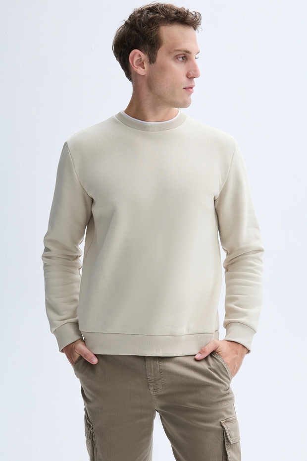 Men's Navy Blue Crew Neck Sweatshirt