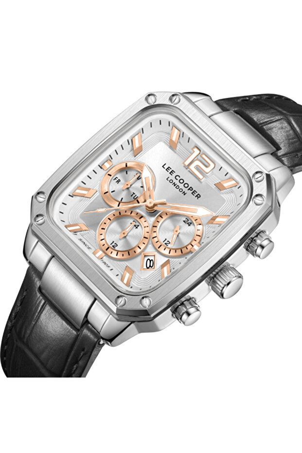 ساعة رجالية متعددة الوظائف بمينا فضي - LC08184.331 - 4