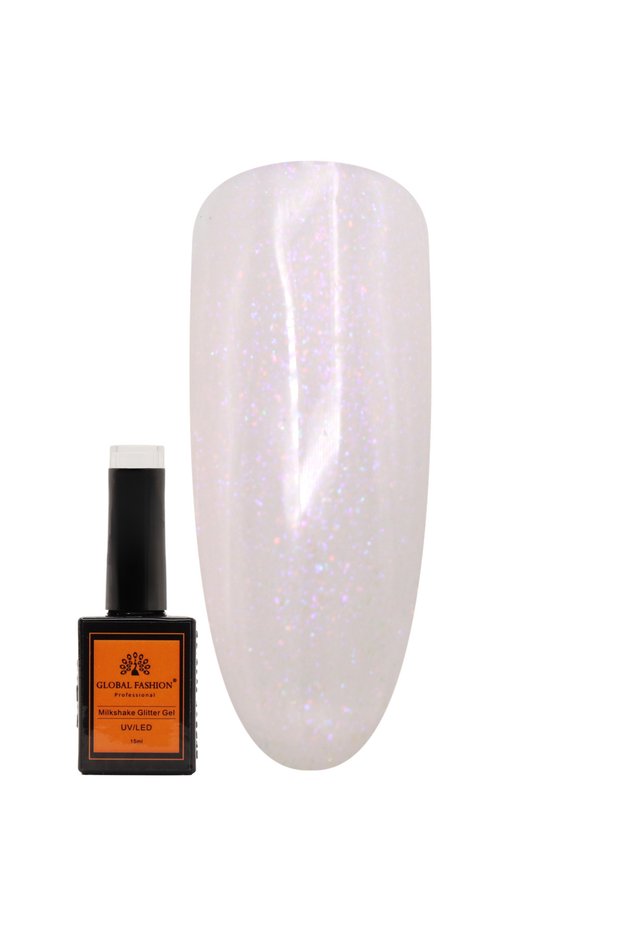 Milkshake Glitter Gel Nail Polish 8ml – UV/LED Soak-Off Sparkly Color Changing Gel, Long-Lasting