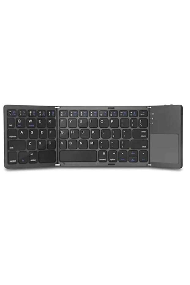 Portable Foldable Keyboard with Touchpad, Bluetooth and USB - 1