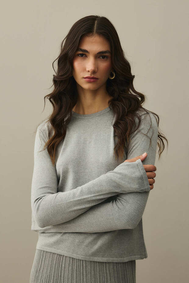 Fitilli Basic Pamuk Takım Gri - 7