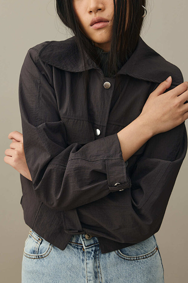 Kısa Bomber Ceket Antrasit - 7