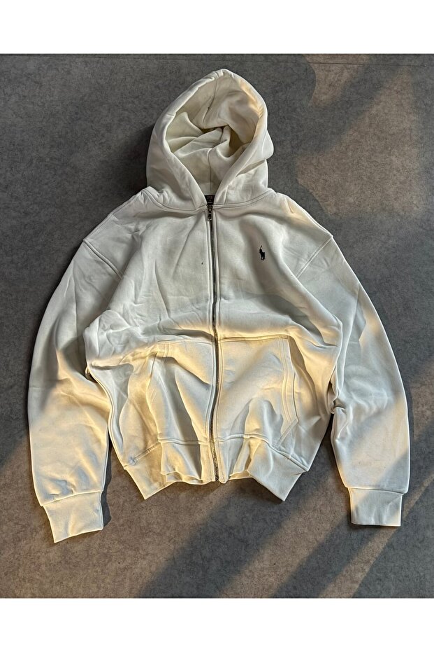 P Embroidered Oversize Zipp Hoodie