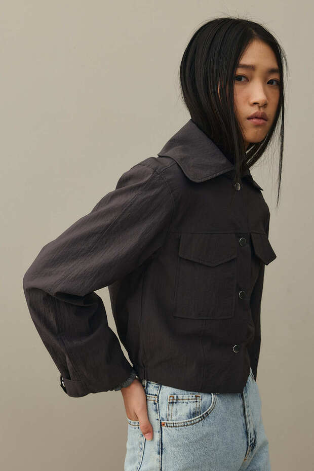 Kısa Bomber Ceket Antrasit - 3