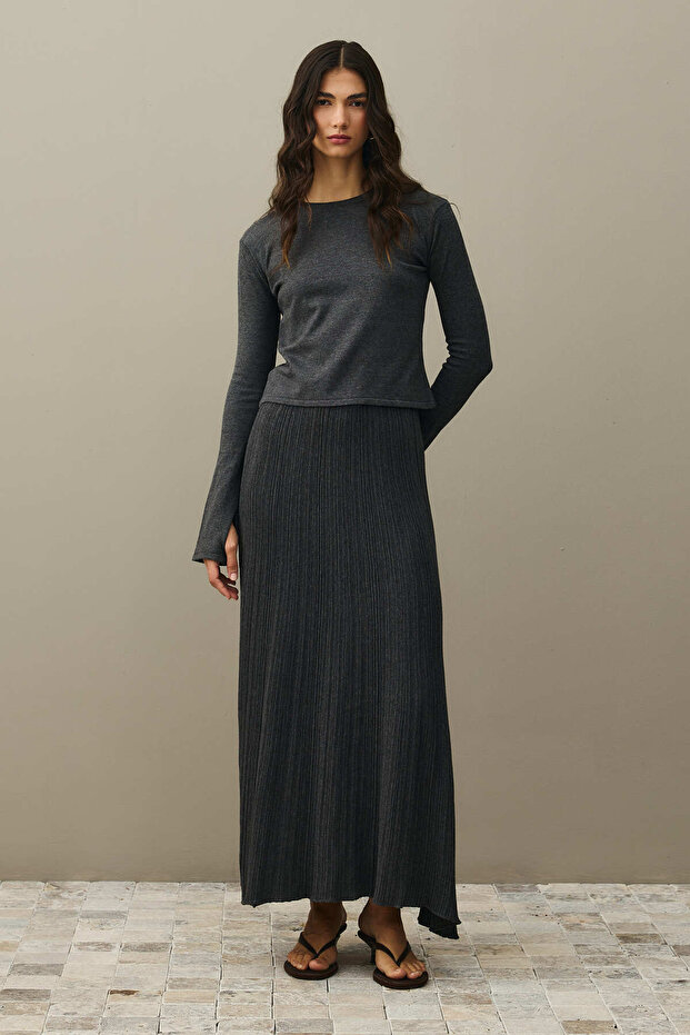 Fitilli Basic Pamuk Takım Antrasit - 4